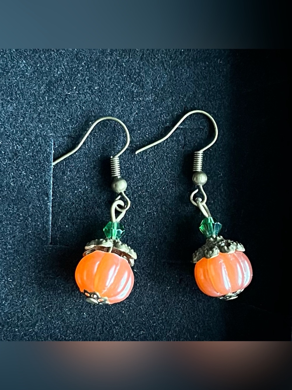 Orange Pumpkin Dangle Earrings Fall Autumn Halloween Costume Jewelry Boutique